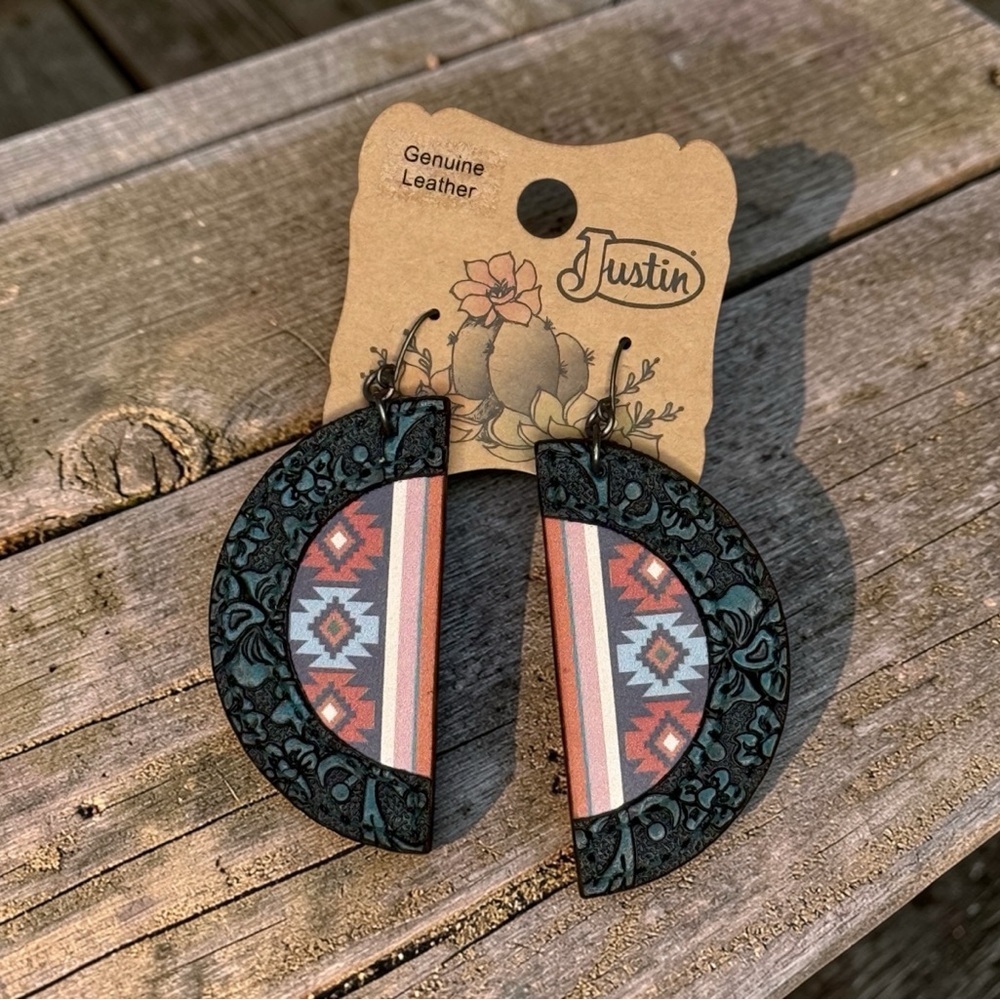Justin Boots Multicolor Leather Earrings